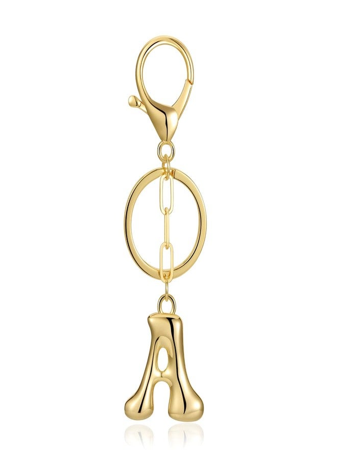 Dubtnion Gold Bubble Initial Keychain for Women Bag Charms Letter A-Z Keychain Alphabet Handbags Purse Charms Accessories - Image 1